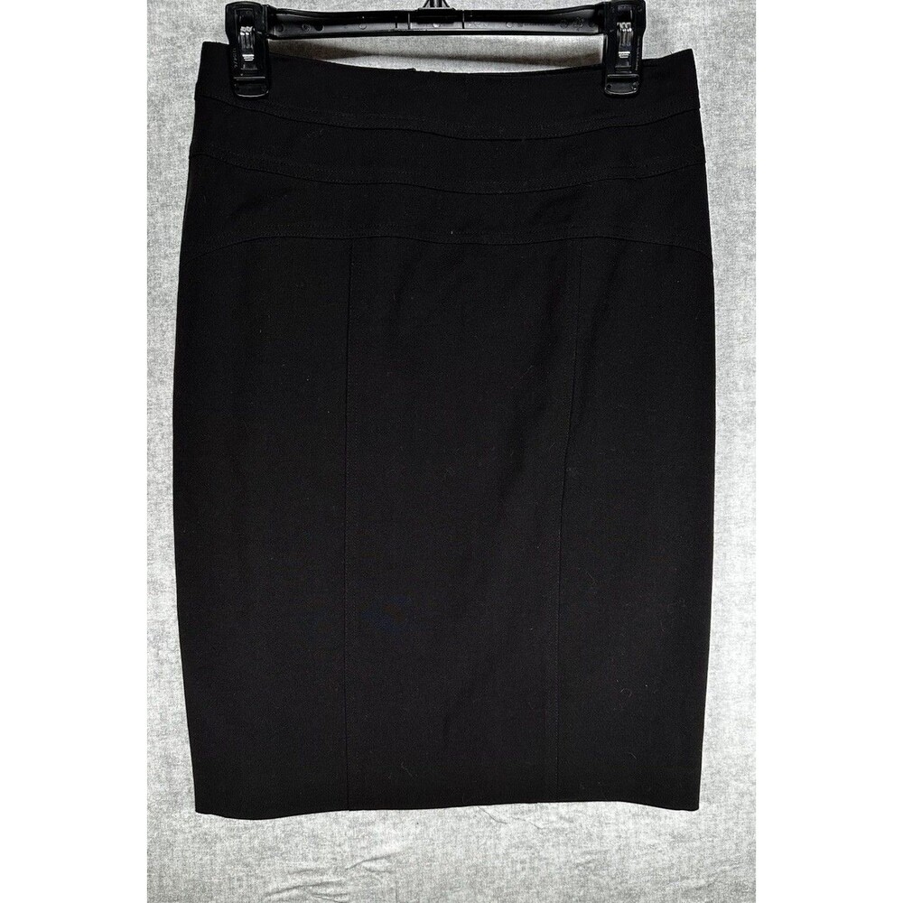 Focus 2000 Size 4 Black Rayon Polyester Pencil Midi Skirt Women’s Stretch